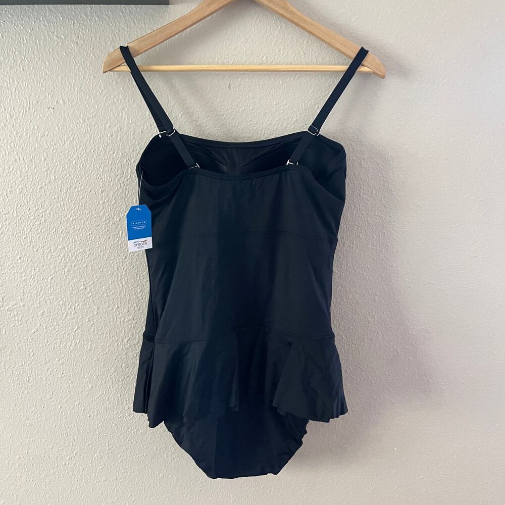NEW Lands' End Women's Sculpting Suit Ruffle Bandeau One Piece Swimsuit - Picture 4 of 12